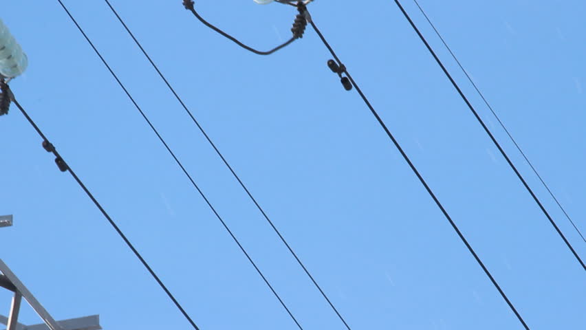 part of high-voltage substation with switches and disconnectors 