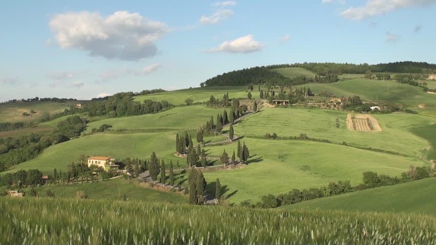 Winding road near Monticchiello in Tuscany. Italy