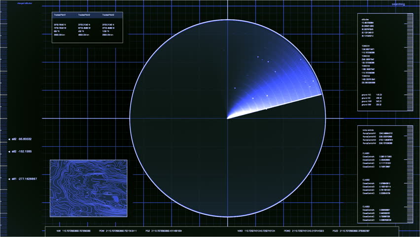 blue radar screen interface (loop)