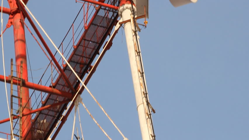 Telecommunication tower with antennas of cellular communication 