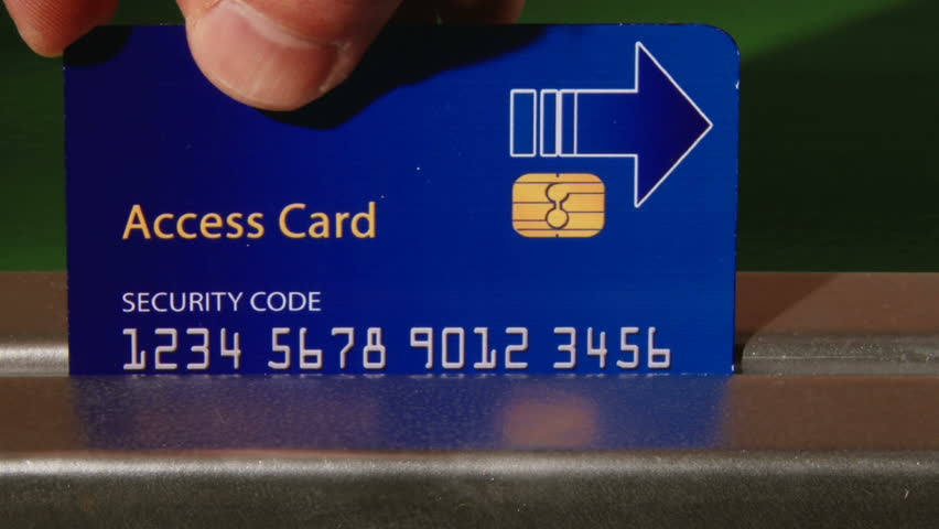 Access Card, blue, closeup