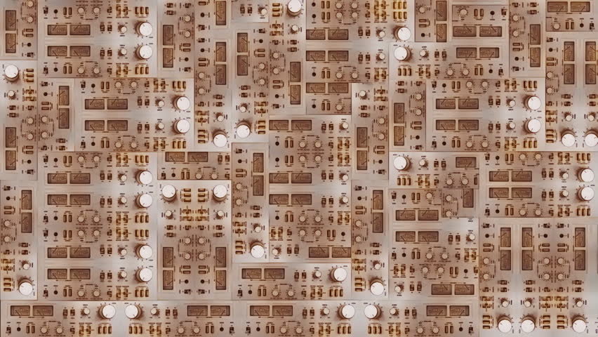 Multiple illustrated amplifiers wall with watts meter