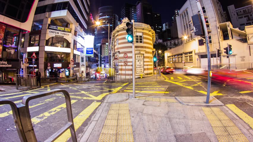 Time Lapse of a busy corner in Lan Kwai Fong, Central in Hong Kong. Photo Sequence shot on DSLR camera and Post-Production in After Effects