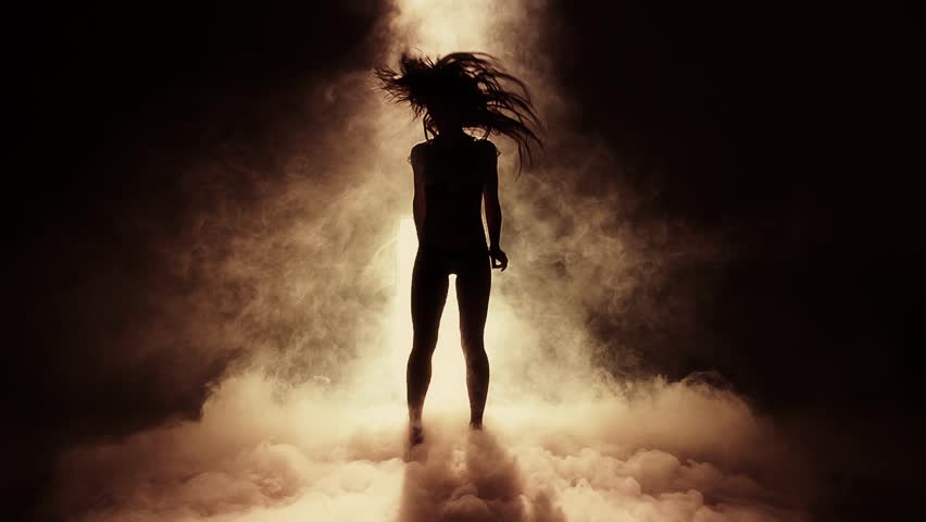 Dancing Female Silhouette - Super Slow Motion 