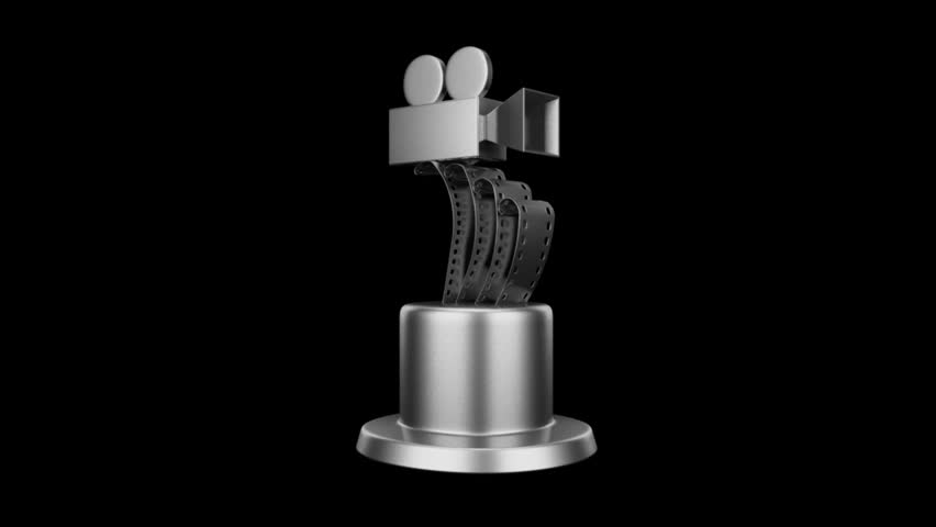 Trophy award conceptual design with alpha matte. Silver media award prize concept