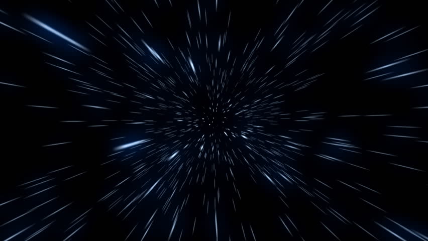 Flying through hyper space with stars zooming past the camera. This can be cut into a seamless loop as the particles recycle consistently.