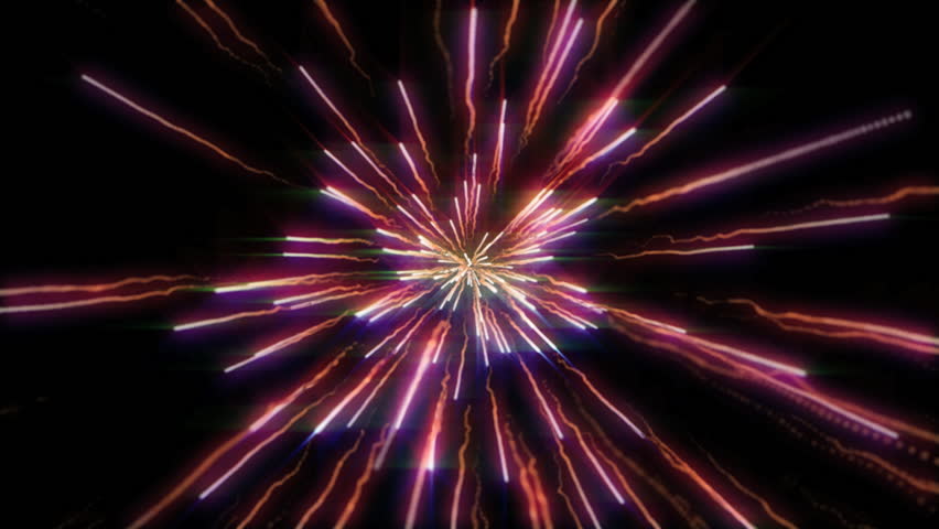 Red hued wavy light streaks emitting from center of screen
