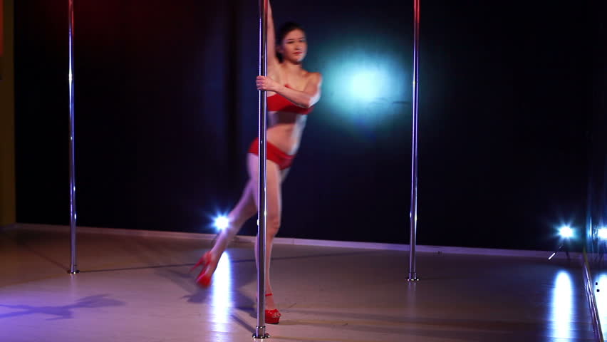 Pole dancing woman