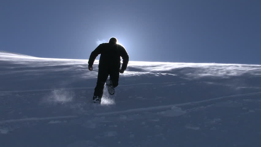 Man Walking Up a Mountain 