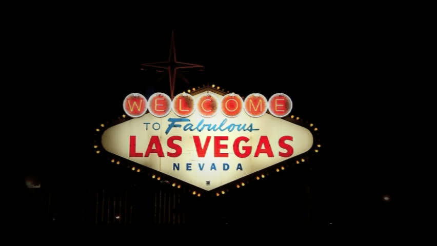 Vintage Welcome to Las Vegas Sign at Night Endless Loop