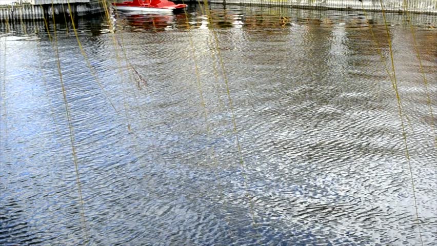 Wavy water surface and reflection of light