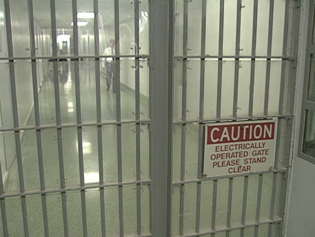 Prison hallway. 