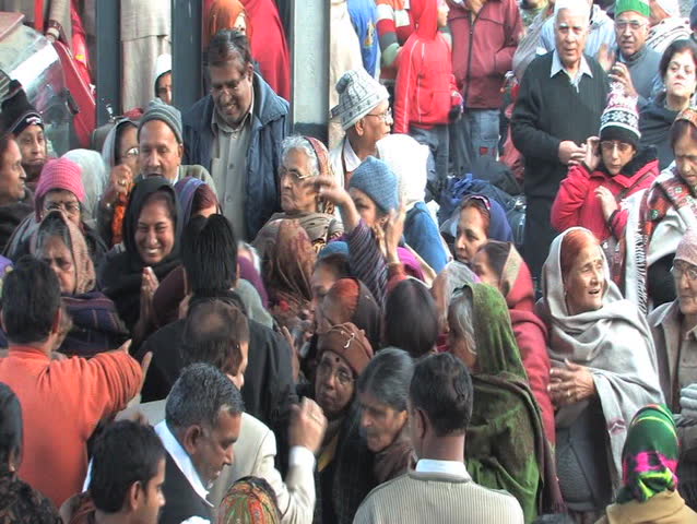 Holly person at Train station in India
