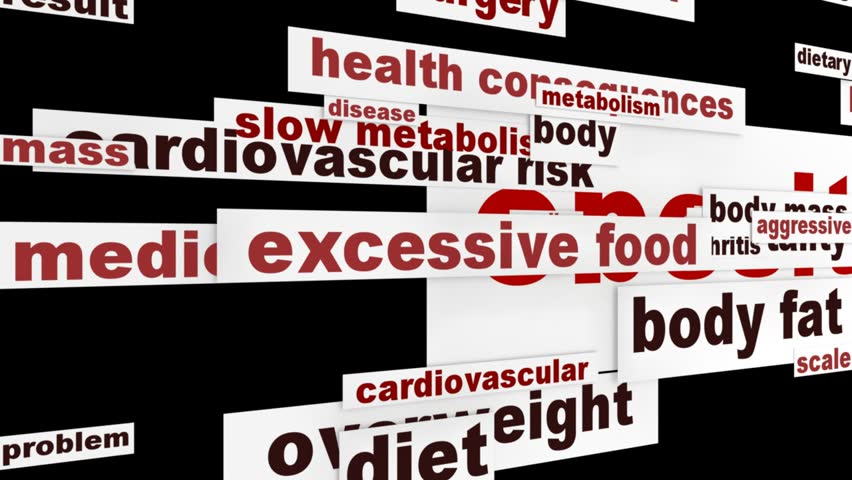 Obesity medical design. Overweight global problem message concept