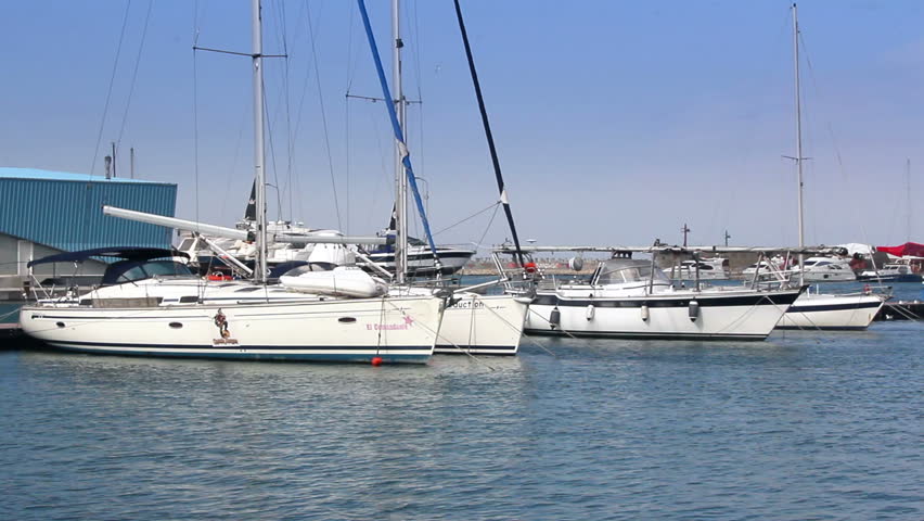 Yacht marina - Scenic view of yachts moored in marina