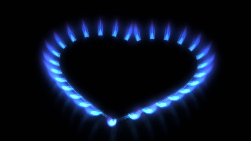 stove. Gas flame motion