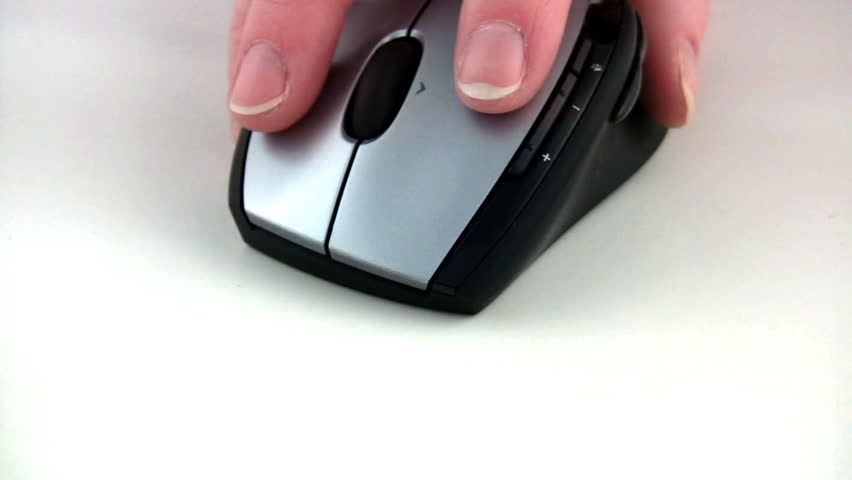 Close-up of using a mouse.