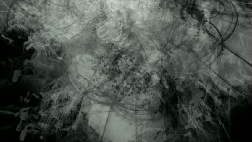 splash ink spot & clouds,wire lines.