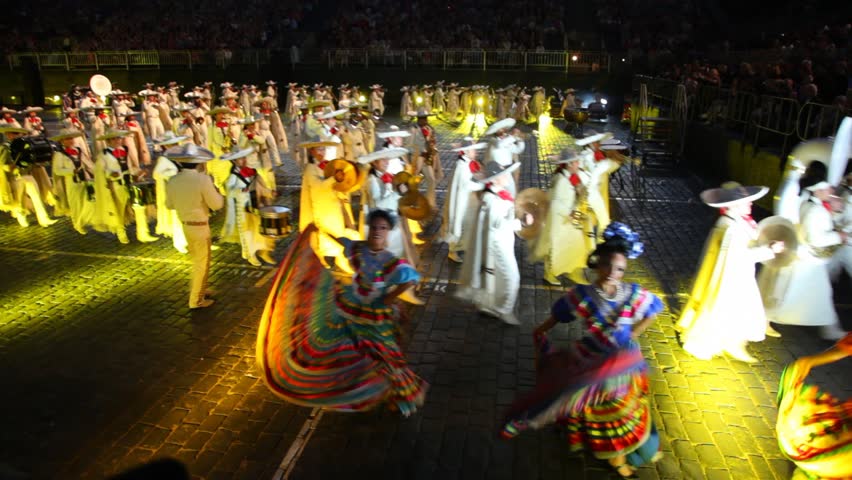 MOSCOW - AUG 31: Mexican orchestra parade at Military Music Festival in Red Square, on Aug 31, 2011 in Moscow, Russia.
