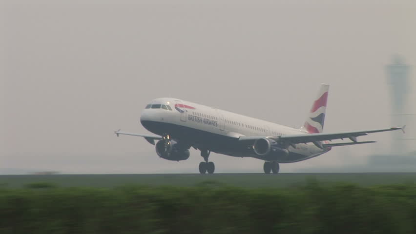 HD1080i AMSTERDAM - APR 12, 2009: british airways Airplanes takes off at Schiphol Airport