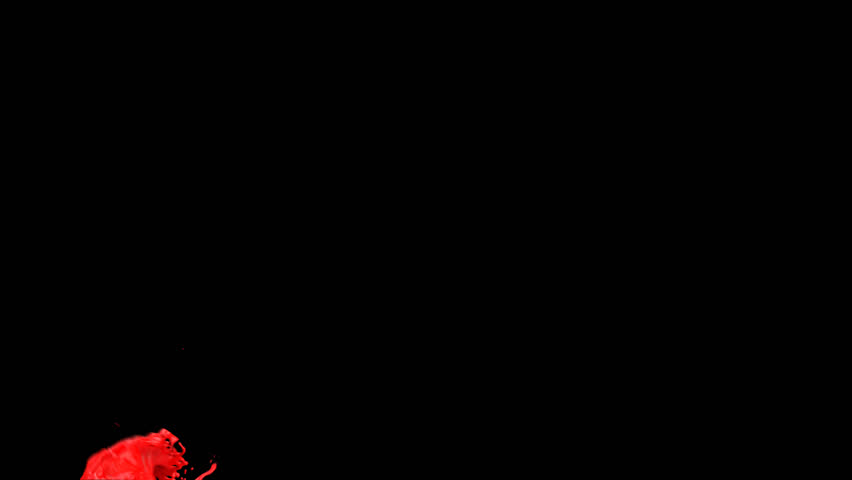 red paint splash fills screen, isolated on white (FULL HD)