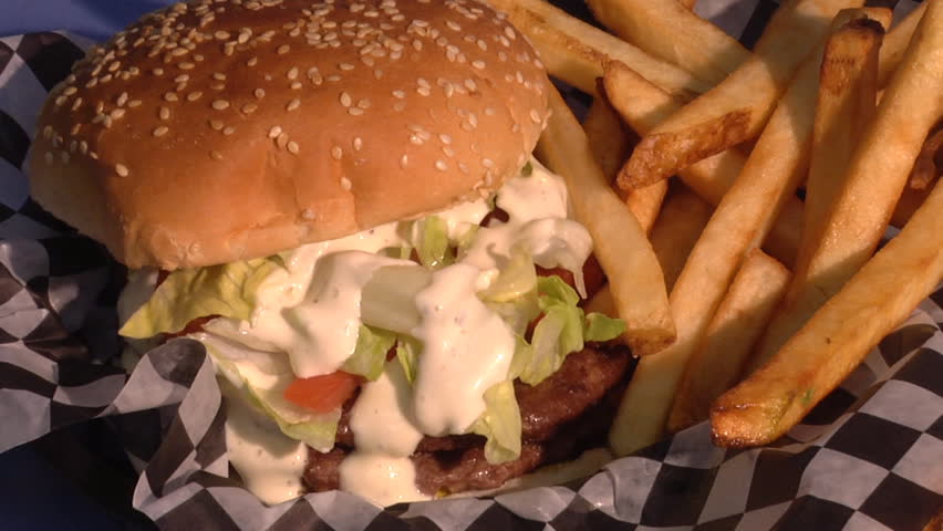 Beef Burger and Fries