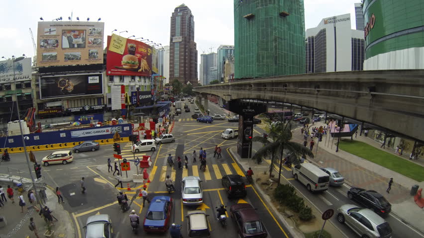 KUALA Lumpur, 21 March:  Time lapse of  traffic on Jalan Bukit Bintang in Kuala Lumpur Malaysia on 21 March 2013