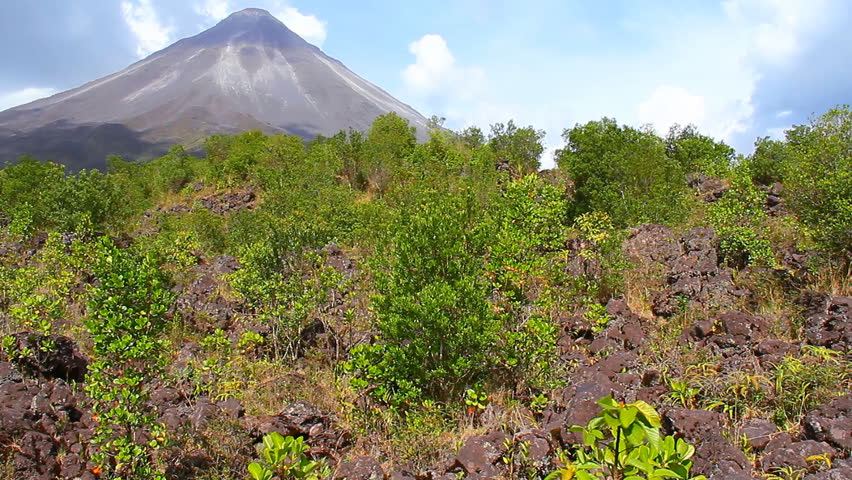 Arenal Volcano 9. The Arenal Volcano, an active volcano in Costa Rica. With an old lava flow in the foreground from a 1992 eruption.