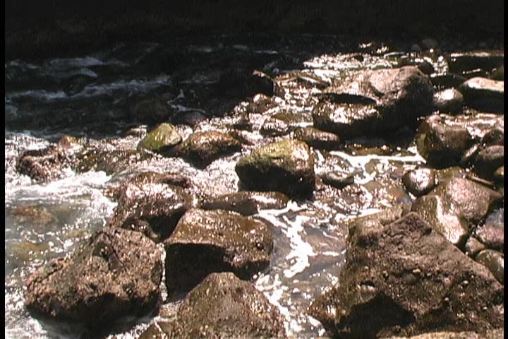 Waves smashing against rocks