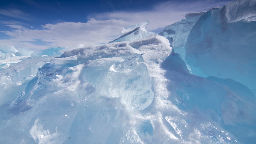 Time lapse of Ice hummocks. Lake Baikal. Siberia.
