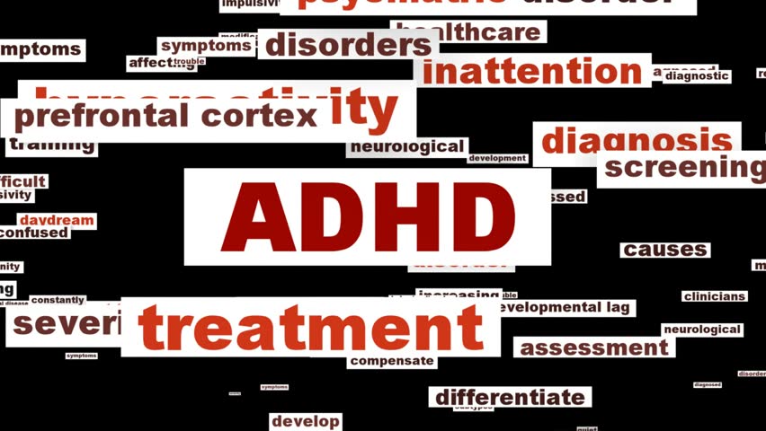 ADHD mental health symbol isolated on white background. Attention deficit hyperactivity disorder conceptual design