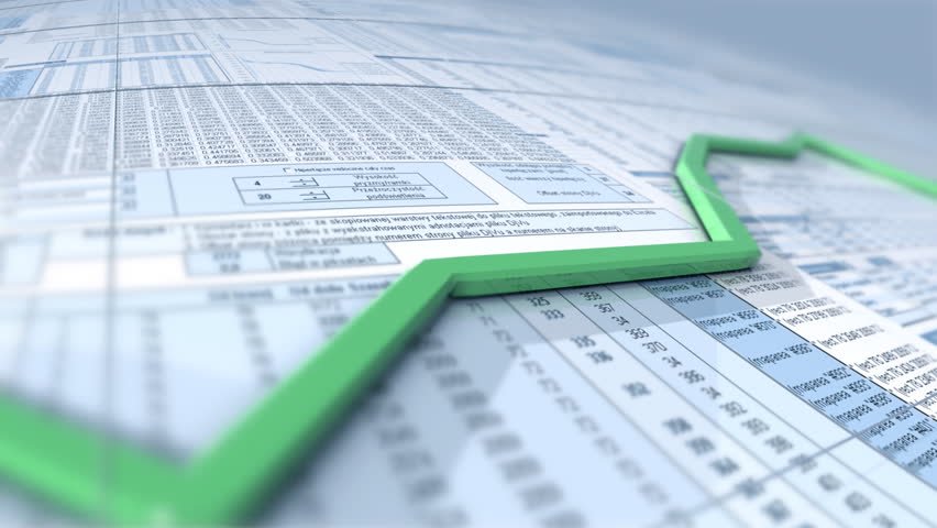 Growing chart over spreadsheet, seamless loop, HD1080p