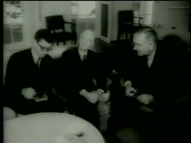 Italian President Antonio Segni meets with the US President Lyndon Johnson during his visit in White House Washington circa 1964-MGM PICTURES, UNIVERSAL-INTERNATIONAL NEWSREEL, USA, filmed in 1964