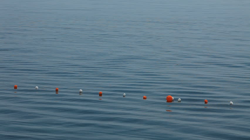 Beacons floating on the sea surface.
Floating beacons.
