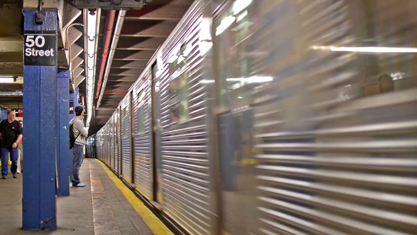 NEW YORK - APRIL 25, 2013: Subway Station on April 25, 2013 in New York. The MTA is a public benefit corporation responsible for public transportation in the U.S. state of New York.