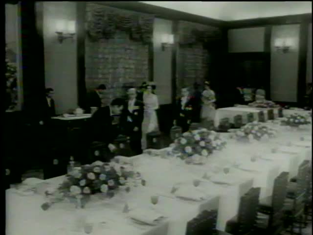 King and Queen of Belgium and Emperor and Empress of Japan arrive at a State dinner in the Imperial Banquet Hall, Tokyo circa 1964-MGM PICTURES, UNIVERSAL-INTERNATIONAL NEWSREEL, USA, filmed in 1964