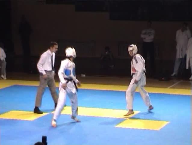 Start of Taekwondo match with a world champion.