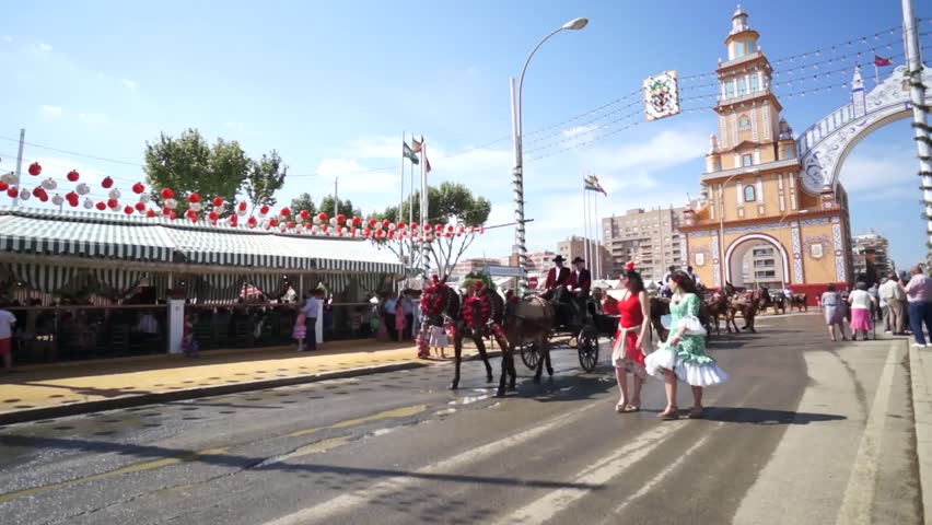 SEVILLE, SPAIN - APRIL 21: The April fair of Seville (Feria de Abril de Sevilla), Seville's fairground on April 21, 2013 in Seville, Spain.