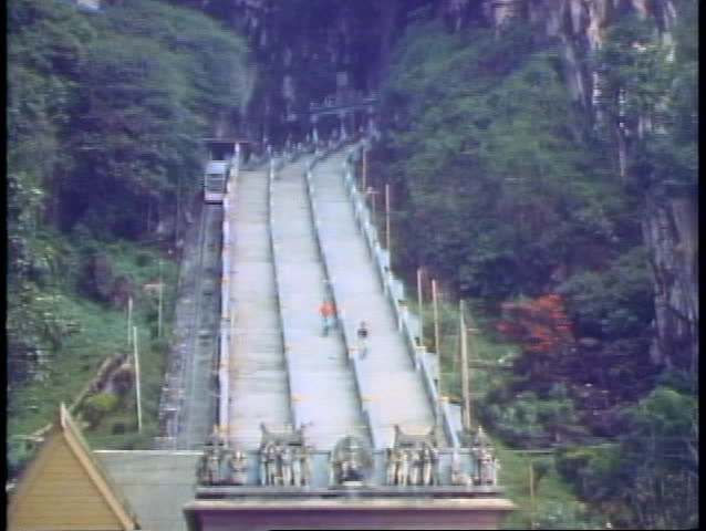 The Batu Caves of Kuala Lumpar, a Hindu shrine, massive staircase to the caves