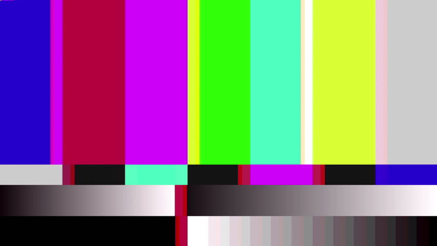 HD - Motion 854: TV color bars malfunction with TV noise (Loop).