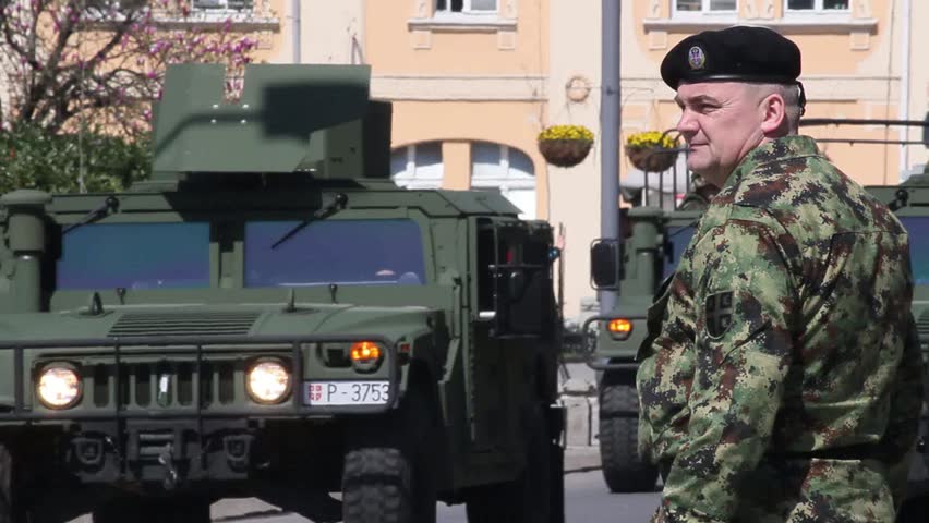 KRUSEVAC, SERBIA - APRIL 17 2013: Serbian military parade