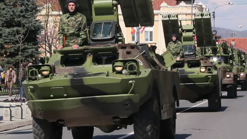KRUSEVAC, SERBIA - APRIL 17 2013: Serbian military parade