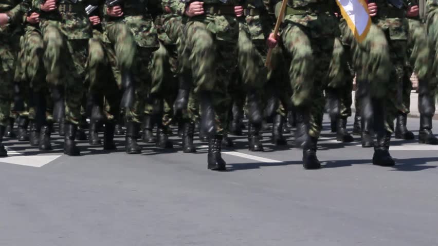 KRUSEVAC, SERBIA - APRIL 17 2013: Serbian military parade