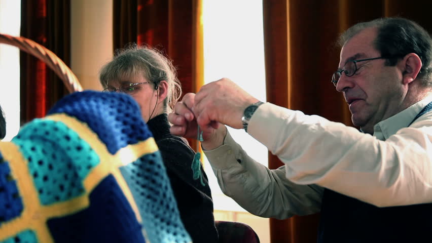 Shot of participants of the Knitting course during the class
