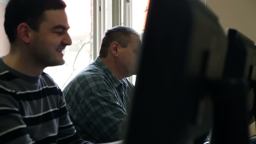 Close shot of a pupils in the IT class