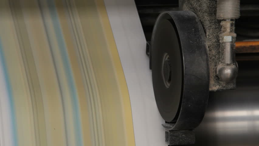 close shot of machine part of printing press