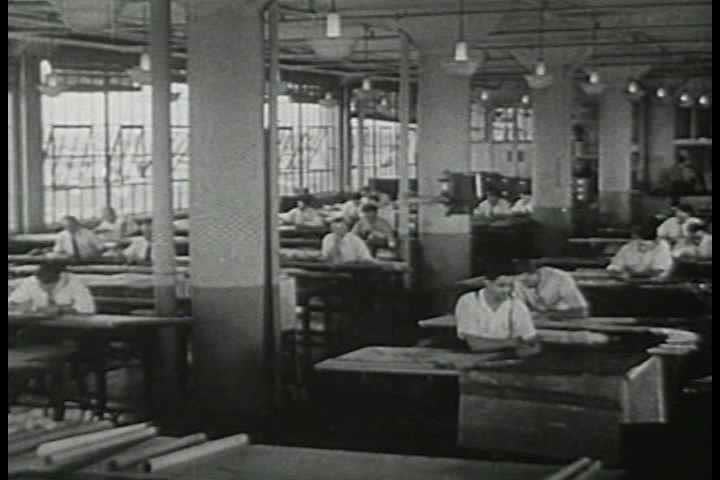 1940s - Workers in various aspects of the telephone network operation in the 1940s.