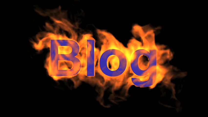 flame blue blog word,fire text.