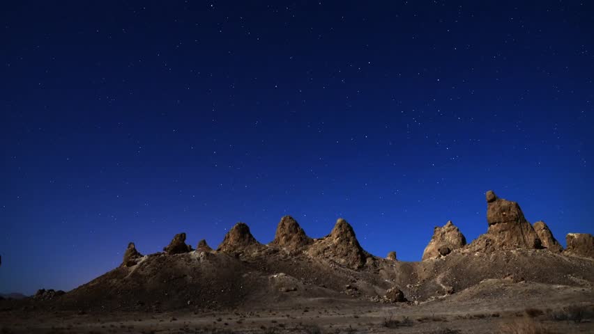 Astrophotography Time Lapse Pinnacles and Stars Zoom Out