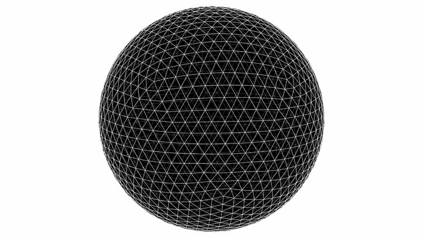 From Icosahedron To The Ball Sphere Lines Animation 03